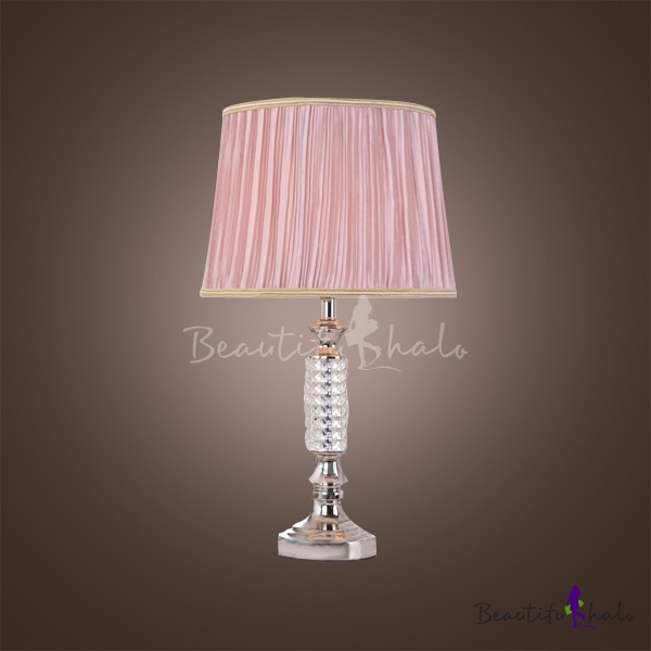 Elegant Pink Pleated Fabric Shade Table, Pink Table Lamps Living Room