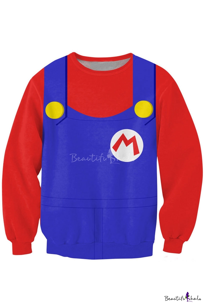 Super Mario Uniform Print Sweatshirt