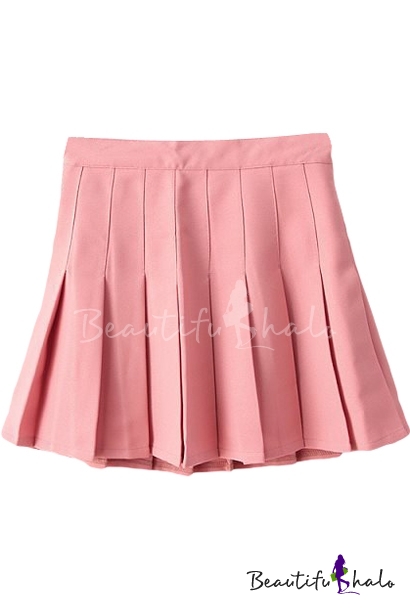 Pink Pleated Tennis Style Skirt - Beautifulhalo.com
