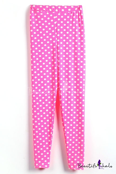 pink polka dot leggings