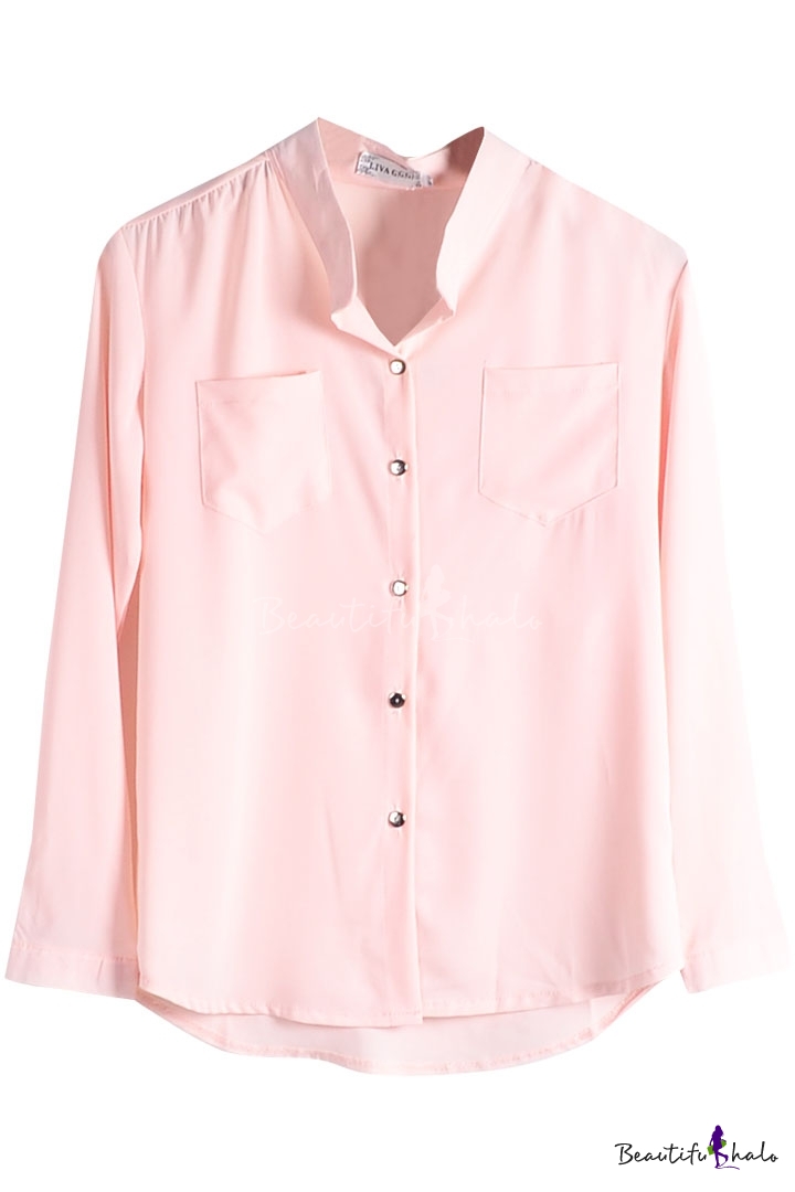 stand up collar shirt women