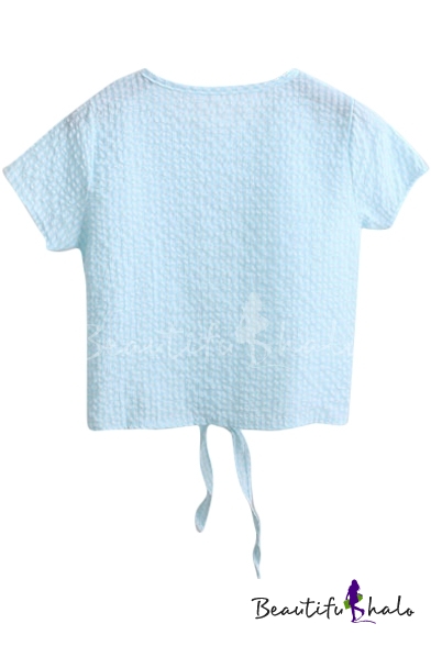 knotted hem t shirt