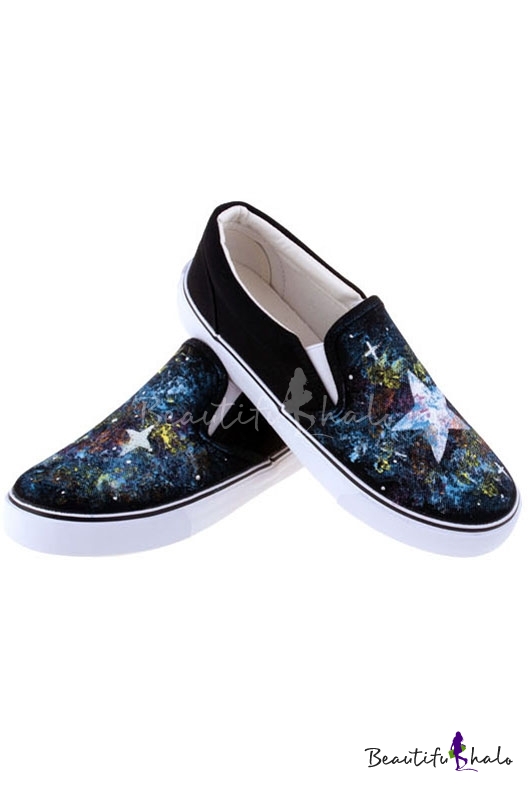 Cool Hand-Painted Galaxy Canvas Platform Sneakers For Women ...