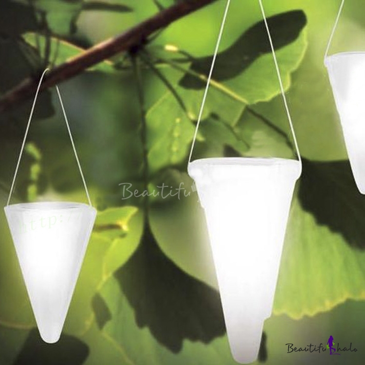 Cone Shape Five Inches Wide Solar, Solar Hanging Lamp