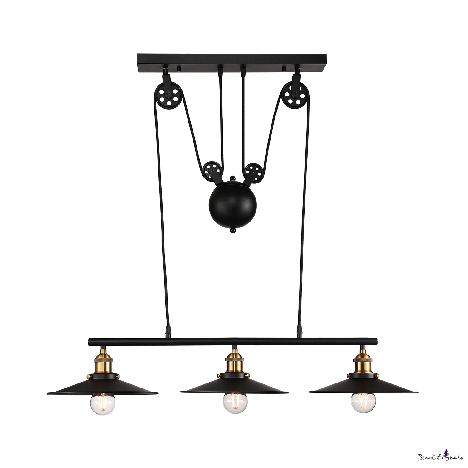 Industrial 3 Light Linear Chandelier 27.5