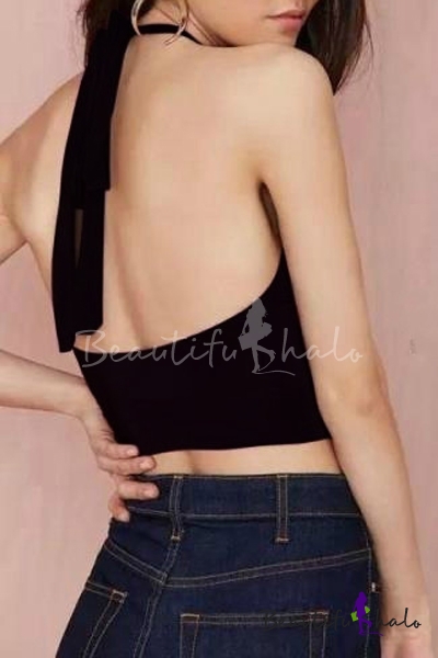 Sexy Cut Out Tie Back Crop Top