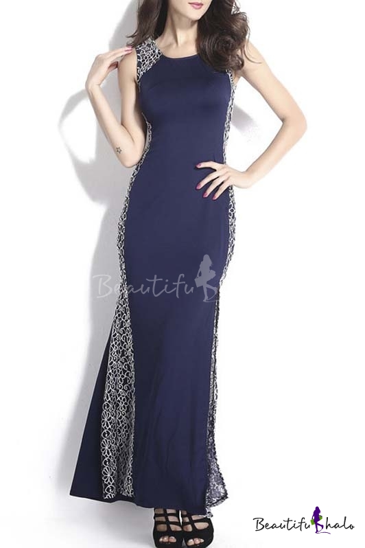 Women's Sleeveless Evening Maxi Dress - Beautifulhalo.com