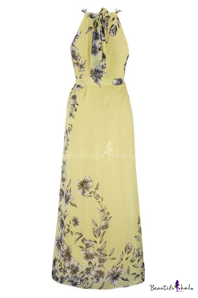 Women's Chiffon Printed Summer Beach Maxi Dresses - Beautifulhalo.com