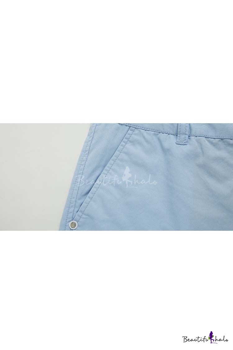 Simple Style Plain Shorts - Beautifulhalo.com