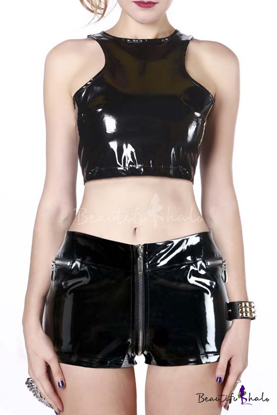 Gothic Hot Sexy Drive Thru Vinyl Pvc Latex Look Shorts Beautifulhalo Com