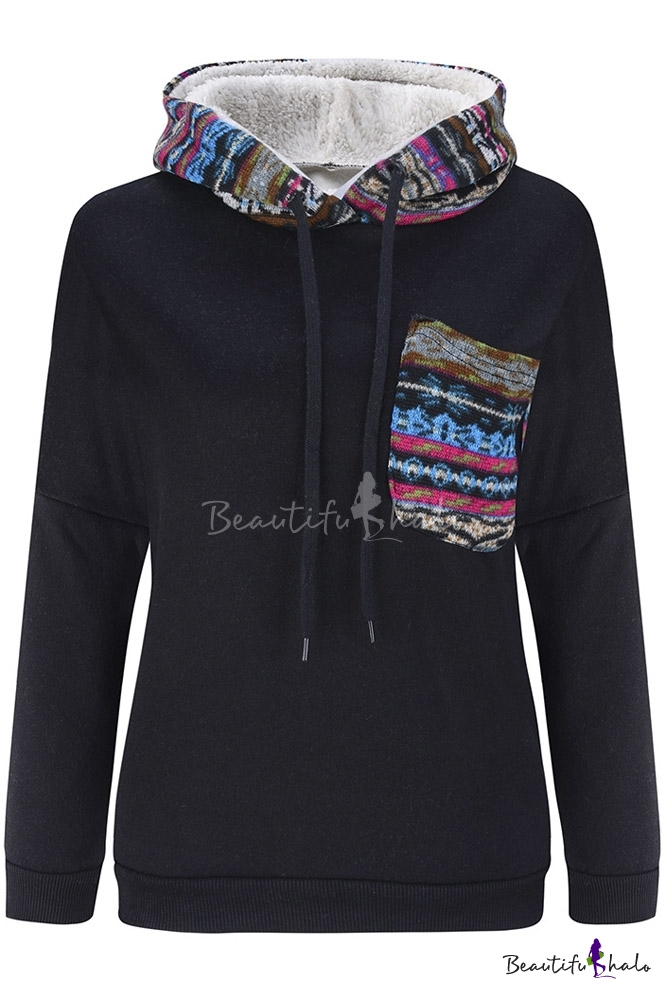Fashion Turtleneck Drawstring Hooded Sweatshirt - Beautifulhalo.com