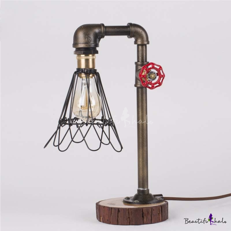 Light Pipe Led Table Lamp, Wire Cage Table Lamp