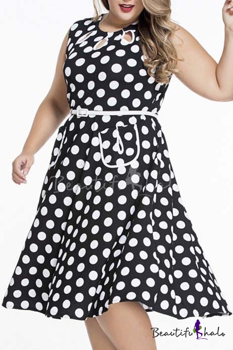 1950s polka dot swing dress