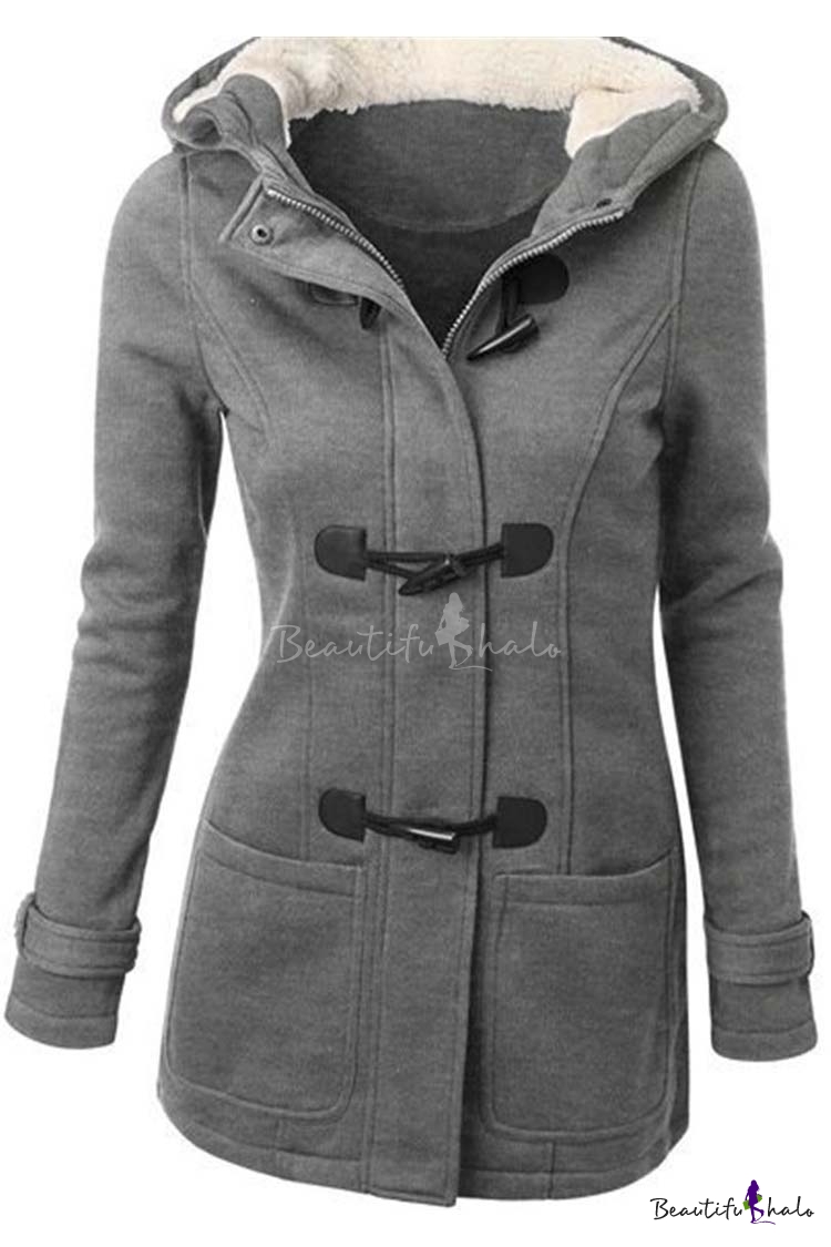 Women's Wool Blended Classic Pea Coat Jacket - Beautifulhalo.com