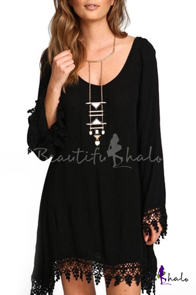 long black lace beach cover up