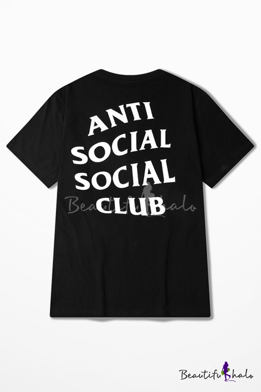 ANTI SOCIAL SOCIAL CLUB Letter Printed Short Sleeve Round Neck Tee ...