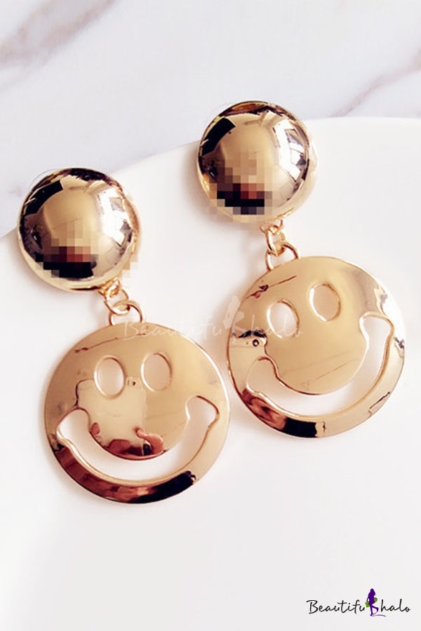 Lovely Smile Face Emoji Plain Earrings