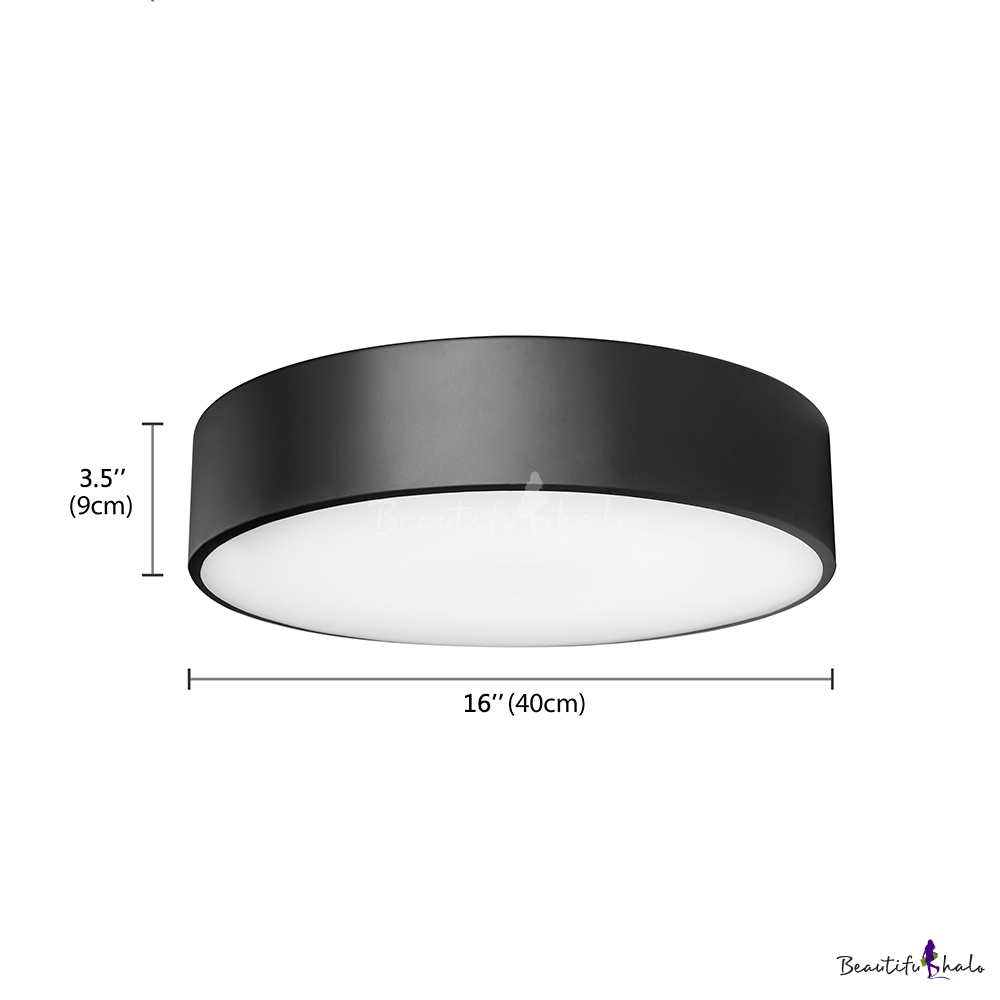 Black Finished LED Round Flush Mount Light Modern, 7 Lights ...