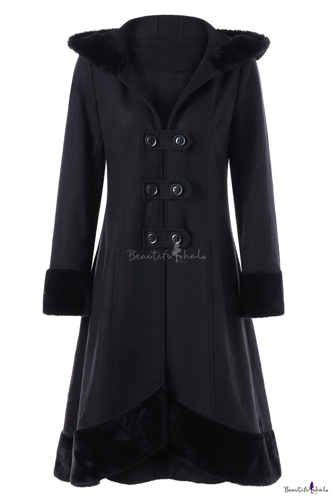 black longline winter coat