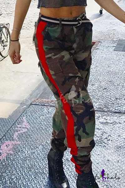 side stripe camo pants