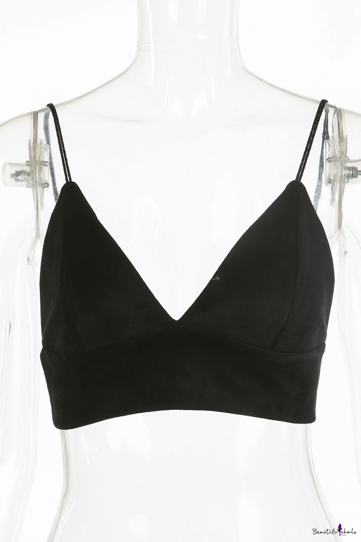 Sexy Spaghetti Straps Low-cut Summer Cami Plain Cropped Top ...