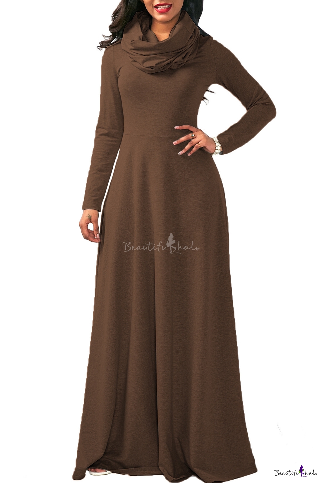 simple plain long dress