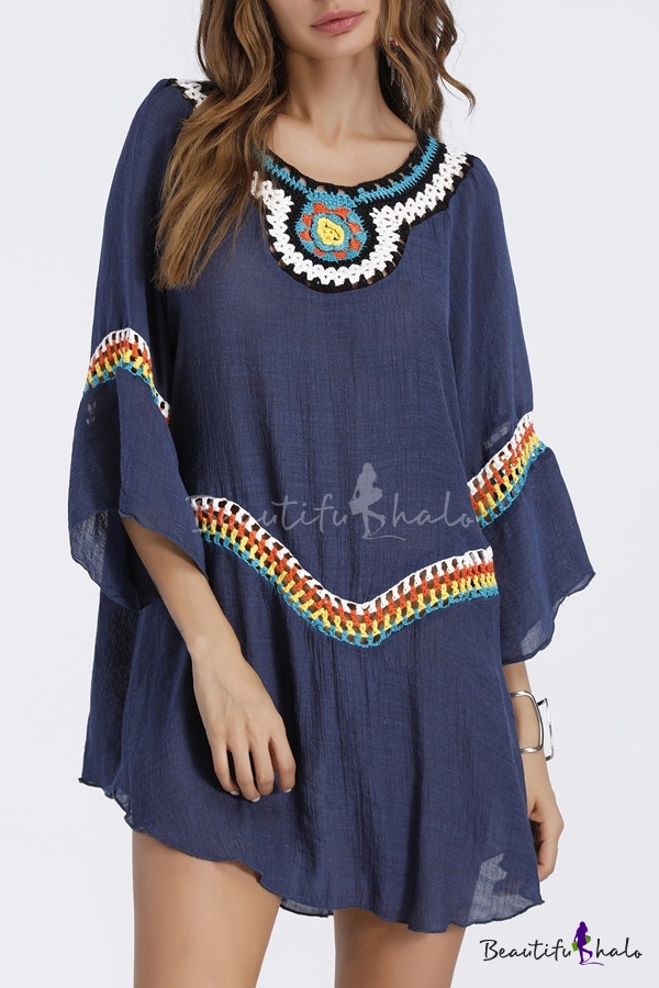 Ethnic Style Tribal Embroidered Wide ...