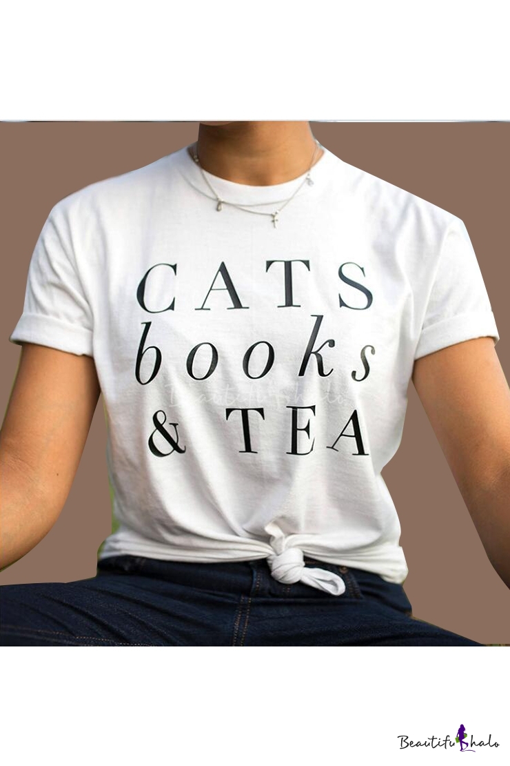 cats books and tea shirt