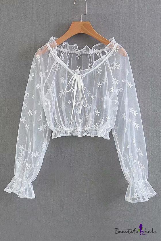 white sheer mesh shirt