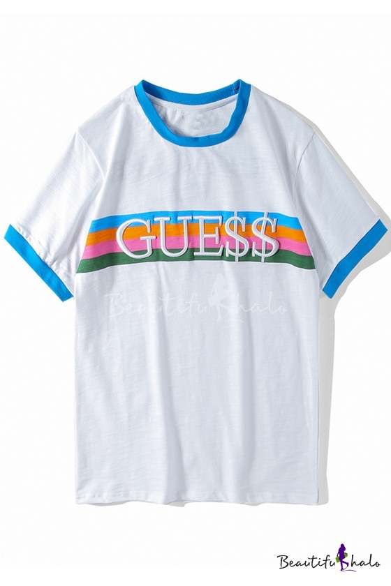 guess men's striped tee