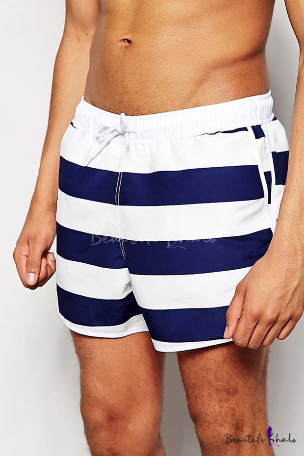 mens striped swim trunks