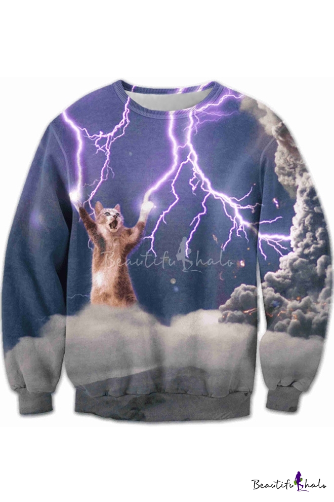 cat lightning sweater