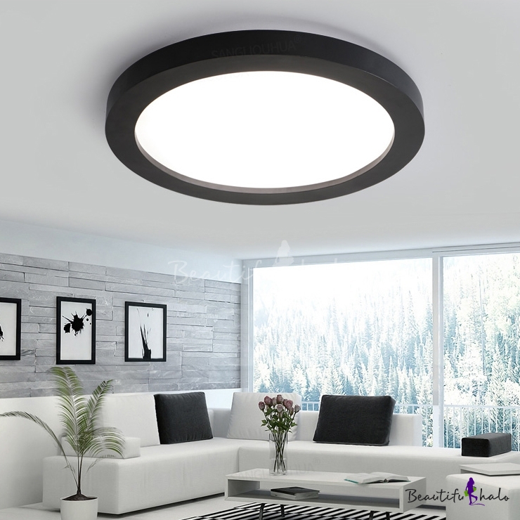 Simple Style Black Halo Led Flush Mount Lighting 18/24/36W High ...