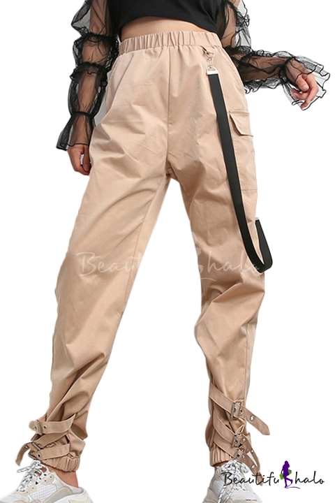 cargo pants with buckle straps