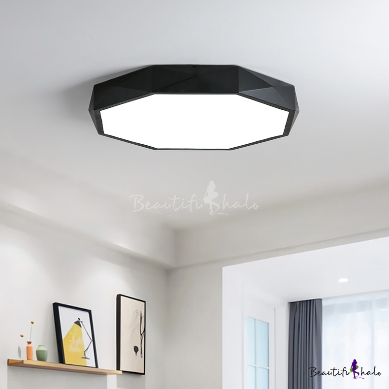 Black Finish Modern Geometrical Lighting Led Octagon Led Ceiling