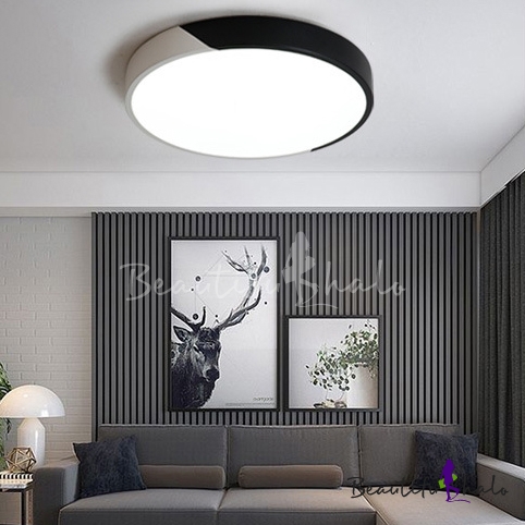 Low Profile Lighting Post Modern Design Led Lighting Black Ultra Thin Round Flush Mount Lighting 10 16 22w Led High Brightness Circle Ceiling Fixture