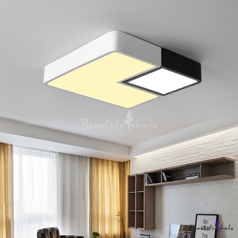 New Creative Bright And Cool Square Led Ceiling Mount Lighting Hot Selling Geometric Led Bedroom Living Room Hallway Surface Mount Lighting 20 24 36w