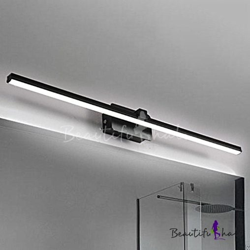 Black Bathroom Vanity Light Fixtures 24 Inches Modern Aluminum LED Wall Lights 