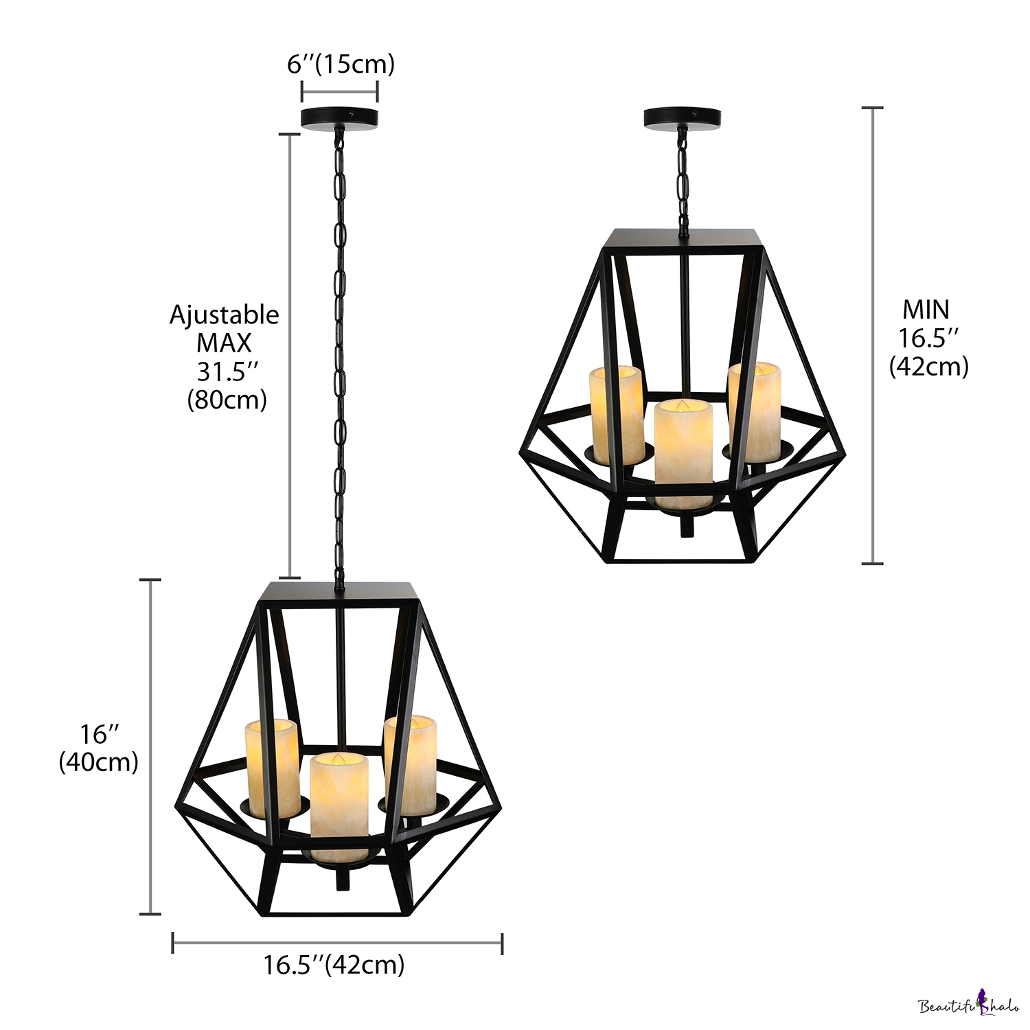 Heavy Cage Wrought Iron Three-light LOFT LED Pendant Light ...