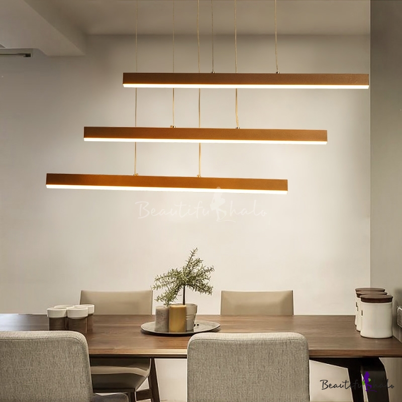 Straight Bar Hanging Light Simplicity Metal Multi Light Suspended Light ...