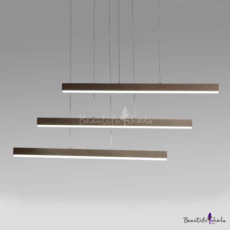 Straight Bar Hanging Light Simplicity Metal Multi Light Suspended Light ...