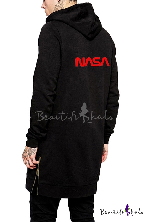 black longline hoodie mens