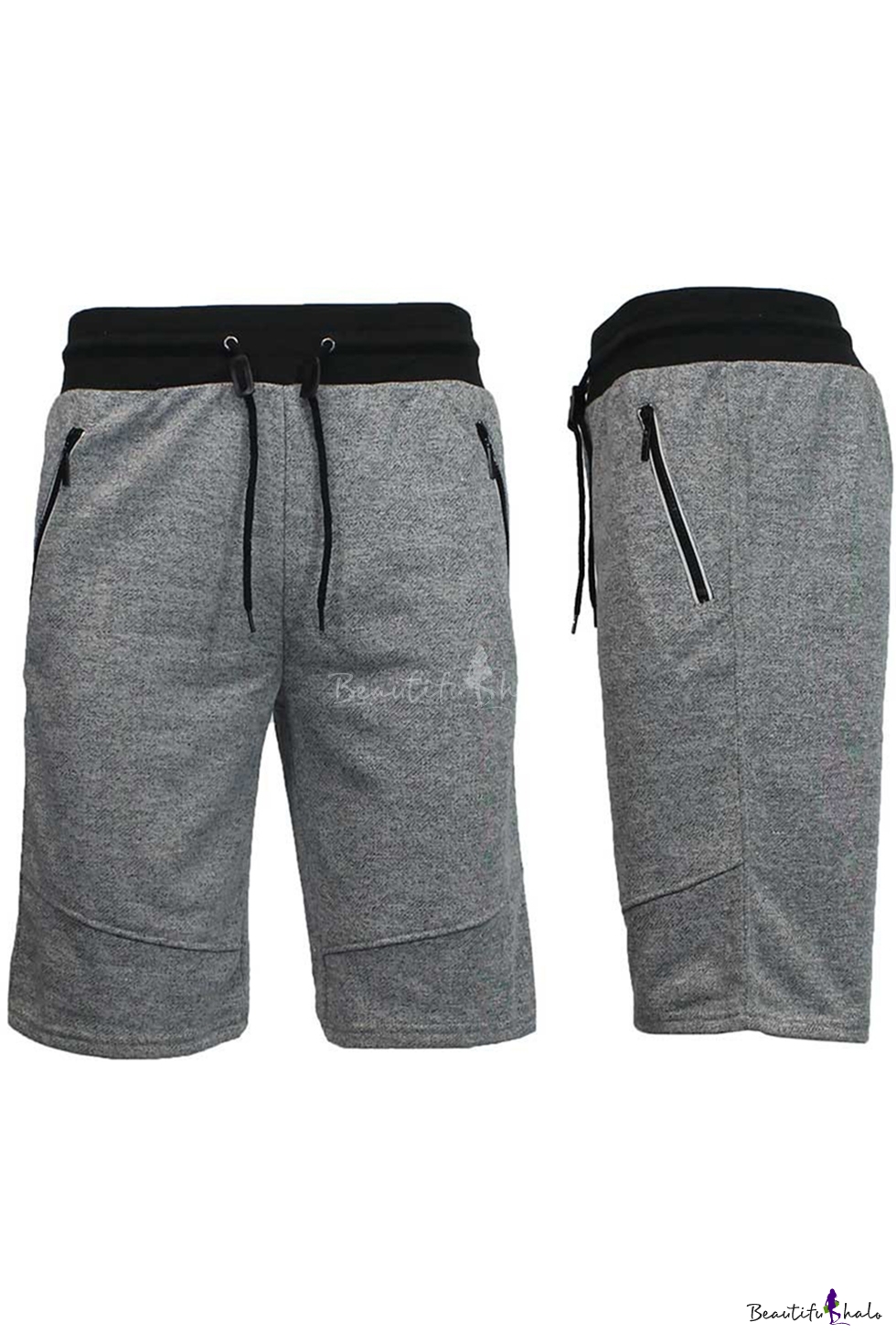 black sweatpant shorts