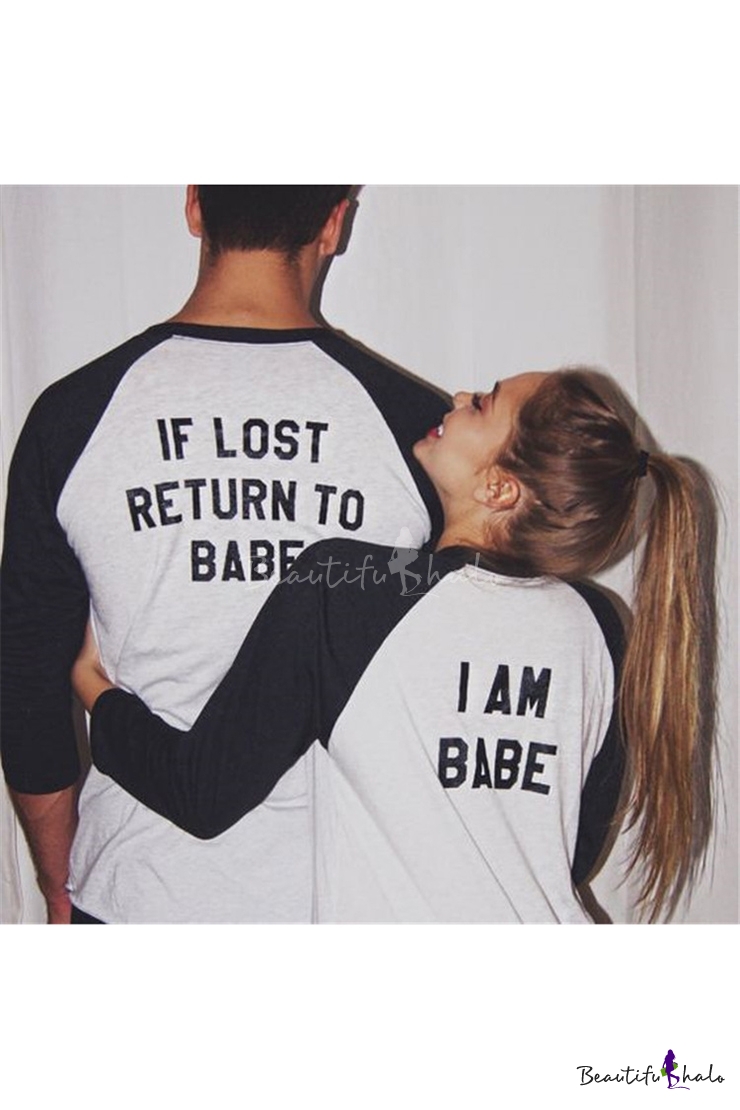 Funny Letter If Lost Return To Babe I Am Babe Raglan Sleeve White T