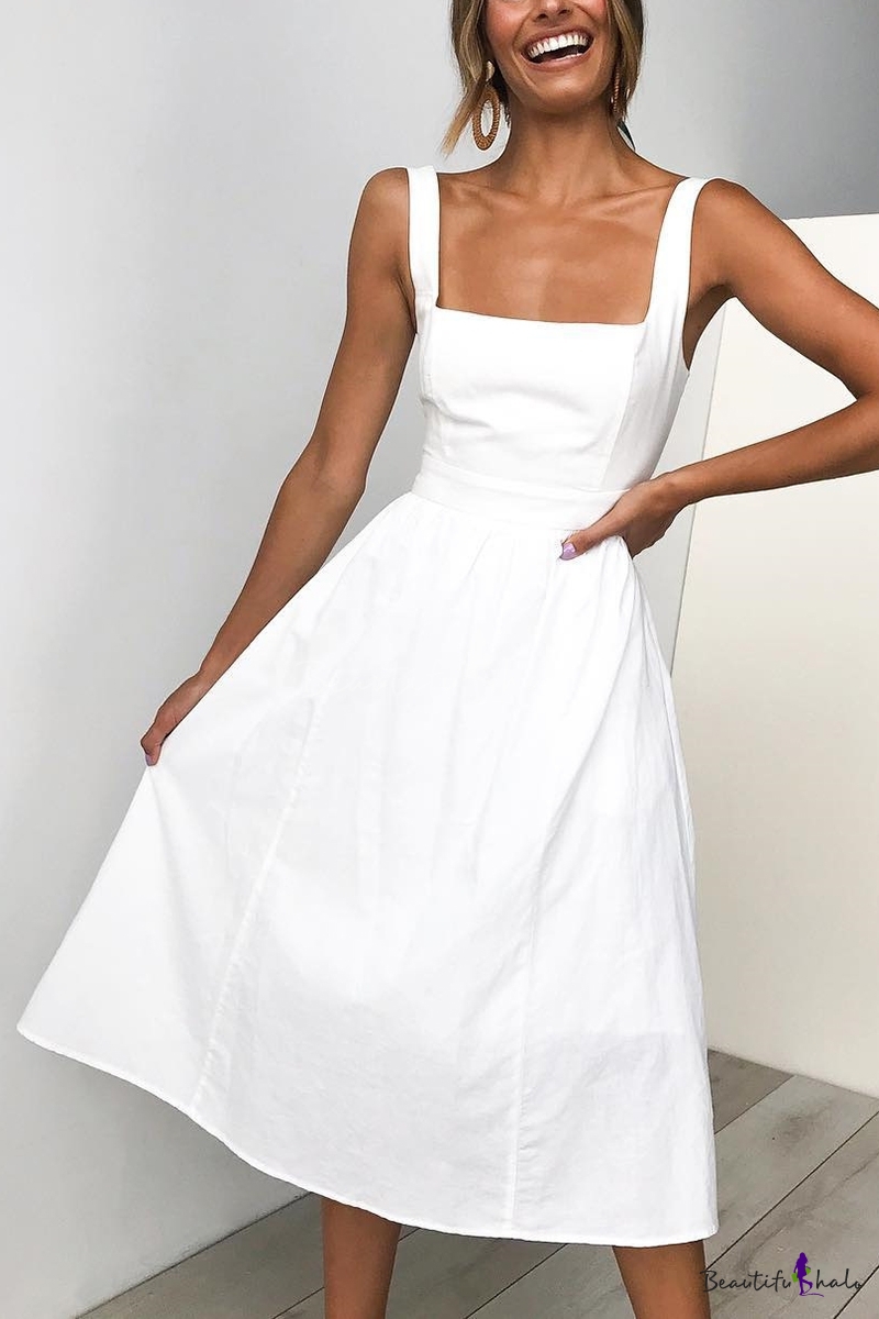 plain simple white dress