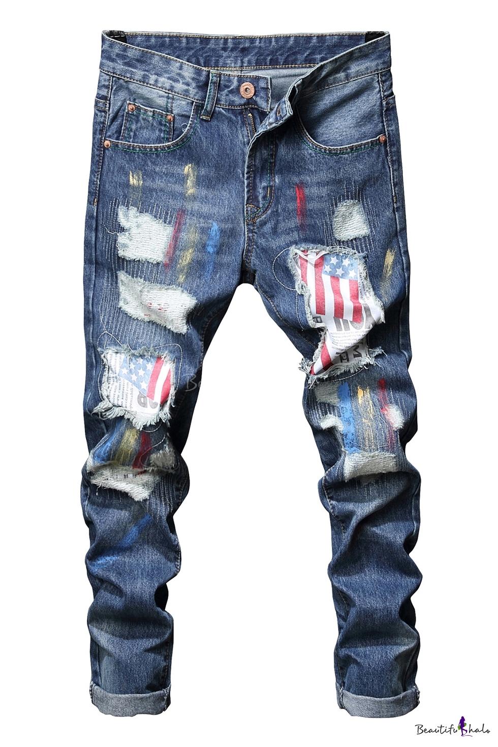 light blue ripped jeans boys