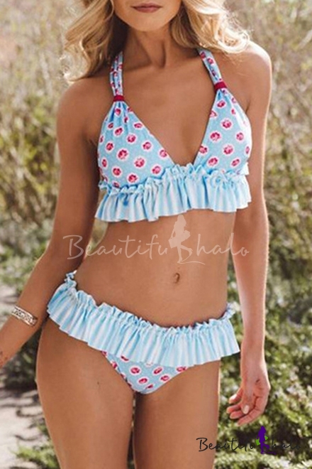 ruffle top bikini swimwear