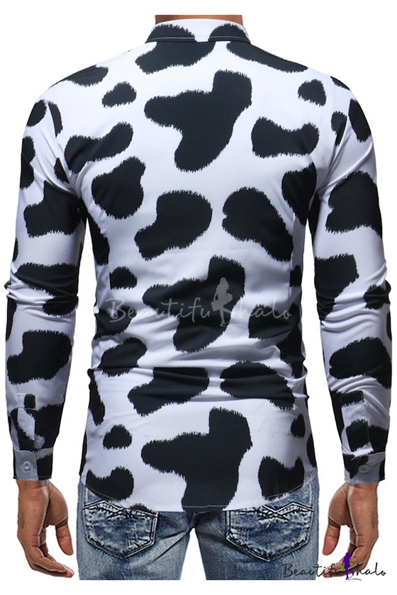 mens leopard print button up shirt
