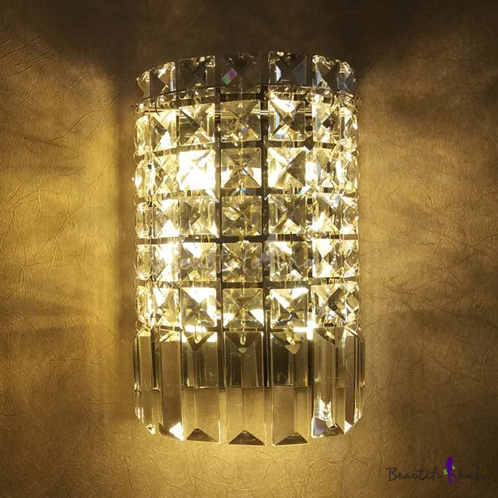 Bathroom Sconce Lighting Clear Crystal Vintage Style Wall Mount Light Fixture H85 X L6 X W4