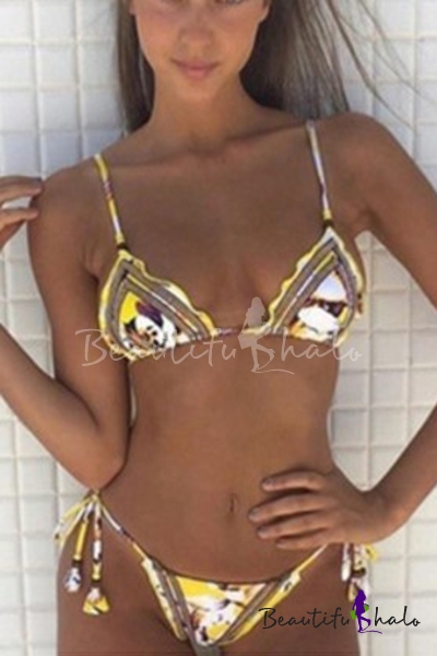 womens yellow bikini